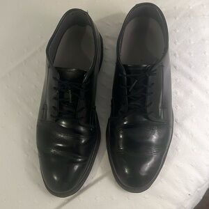 Bates Black Leather Uniform Lace Up Oxford Shoes SZ 12 D